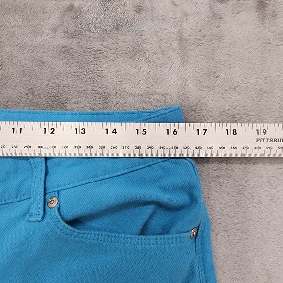 S&Co Pants Womens 14 Blue Low Rise Crop Stretch Twill Skinny Casual Pockets - Picture 9 of 13